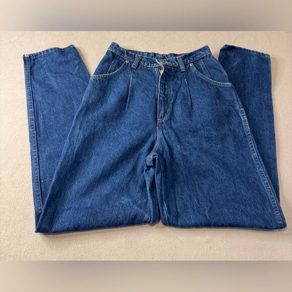 vintage 80s hunt club high waist  size 8 blue jeans  made in usa tapered leg - Picture 1 of 16